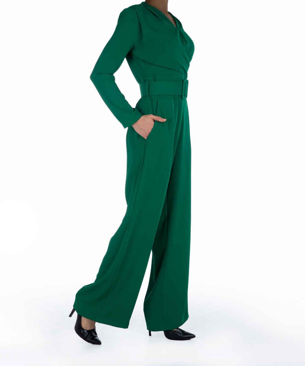 Price and Buy Blend Green Jumpsuit with Side Belt for Women Gelareh - Image 5