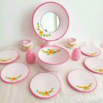 Price and Buy Blossoms of Tradition: A Delicate Floral Patterned Haft Seen in Soft Pink Set of 12