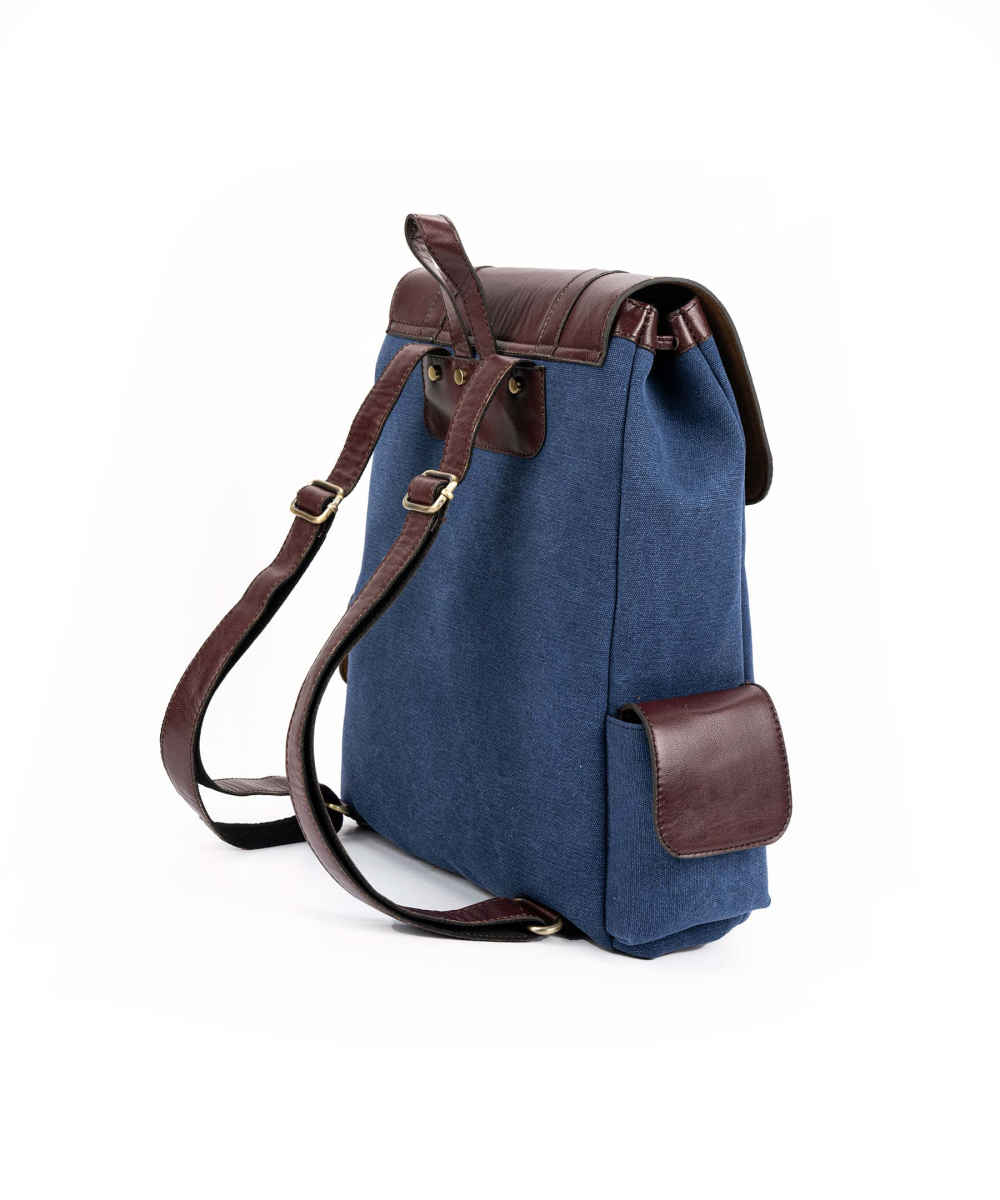 Price and Buy Blue Canvas Women’s Backpack – Model Leila - Image 3