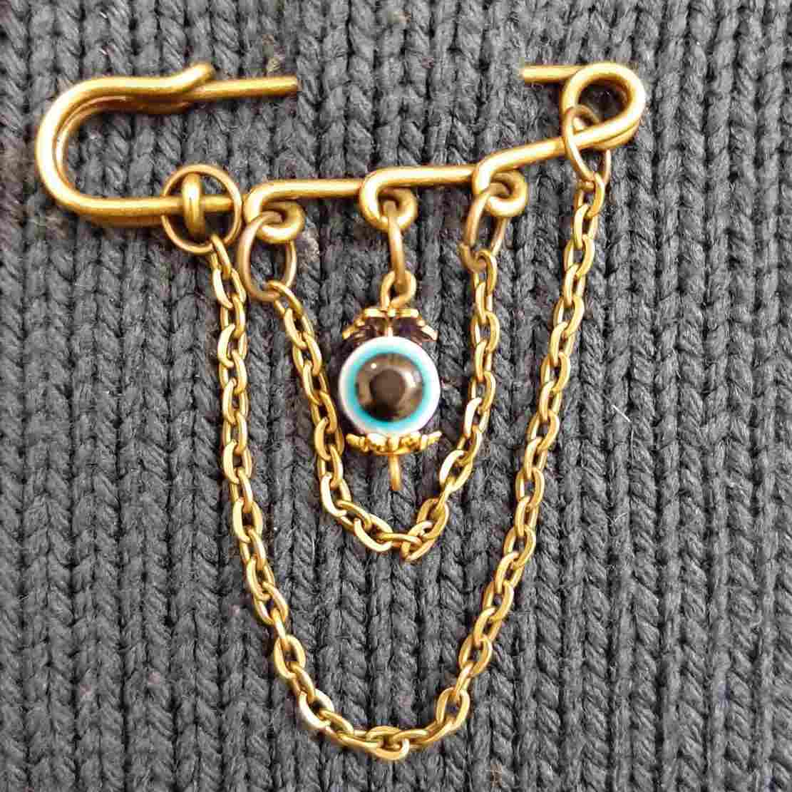 Price and Buy Blue Evil Eye Safety Pin Brooch – Protective Amulet - Image 4
