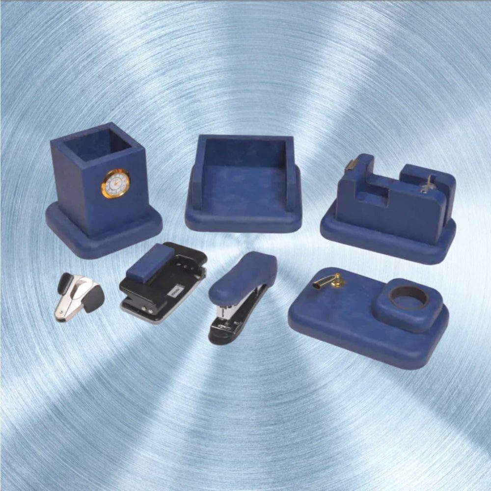 Price and Buy Blue Leather Office Desk Organizer Set – 8 Pieces