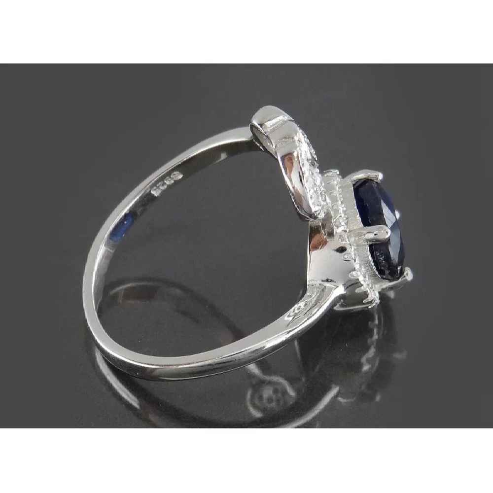 Price and Buy Blue Ruby Engagement Silver Ring Bliss for Women Kabood - Image 4