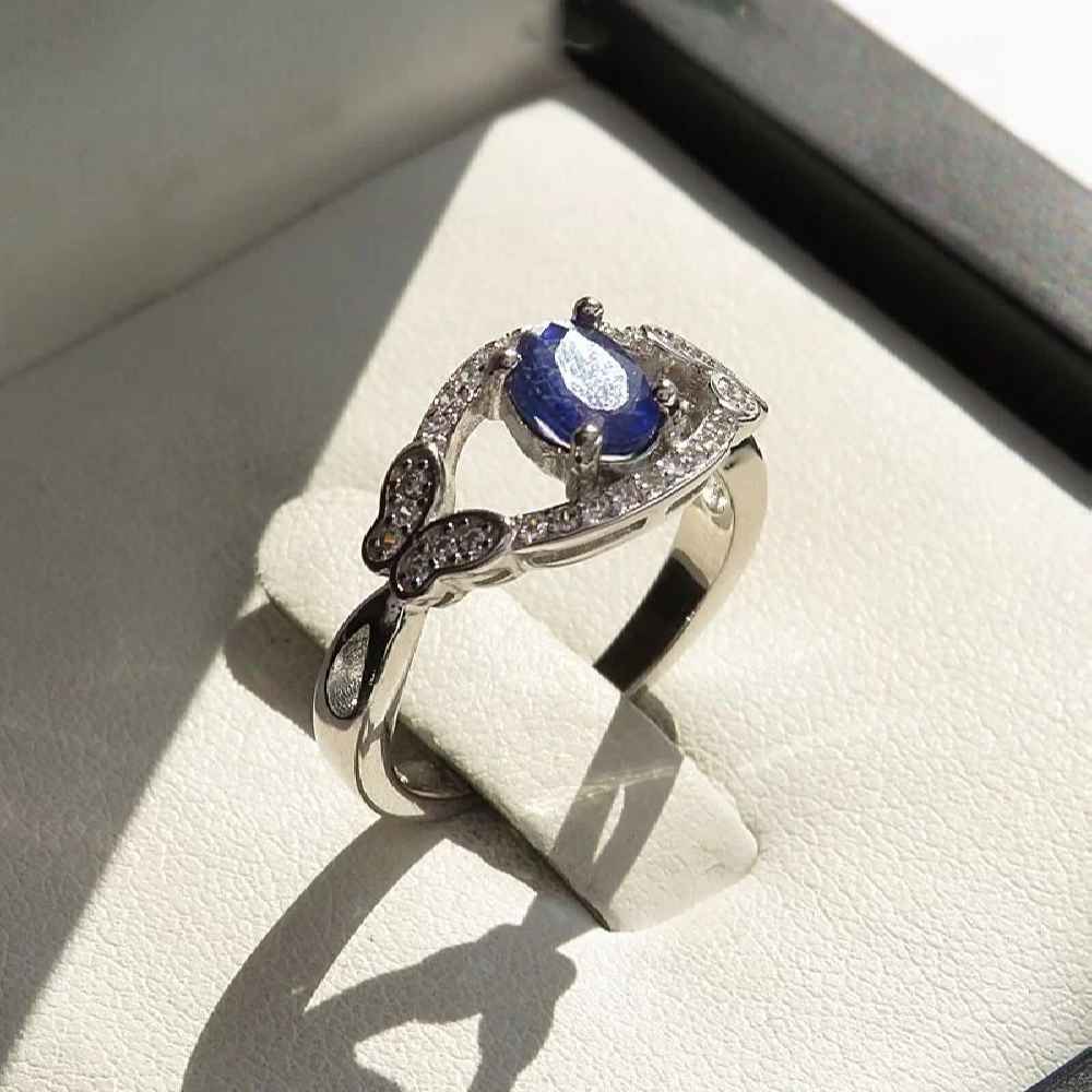 Price and Buy Blue Ruby Engagement Silver Ring Bliss for Women Kamand
