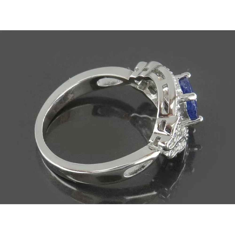 Price and Buy Blue Ruby Engagement Silver Ring Bliss for Women Kamand - Image 3