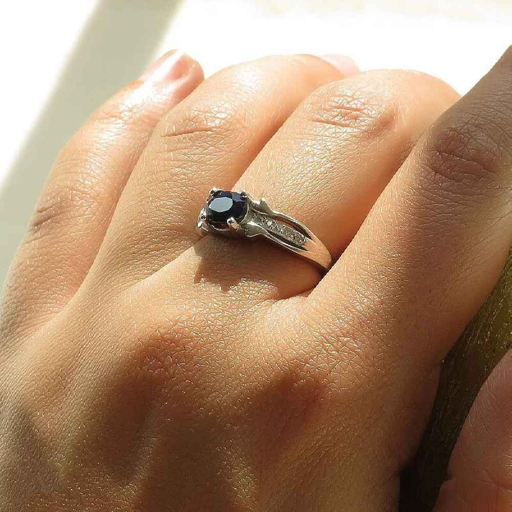 Price and Buy Blue Ruby Engagement Silver Ring Bliss for Women Kiana - Image 3