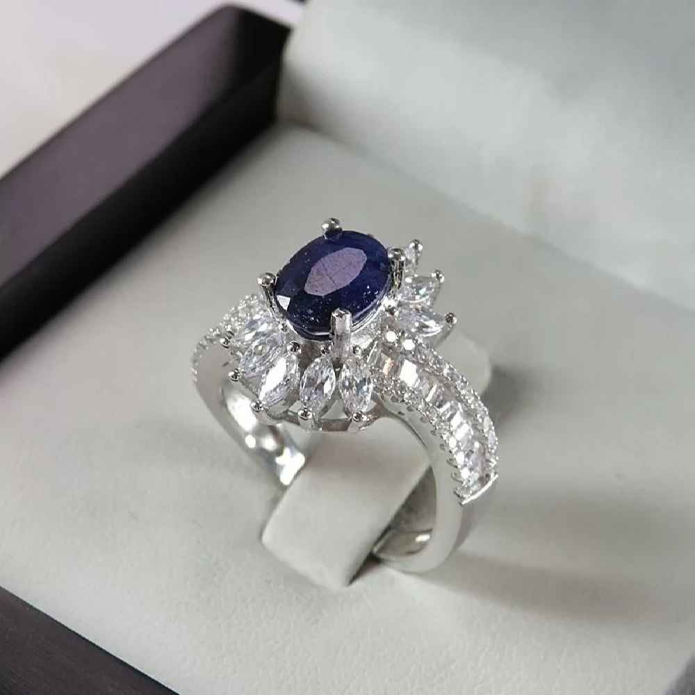 Price and Buy Blue Ruby Engagement Silver Ring Bliss for Women Luxe