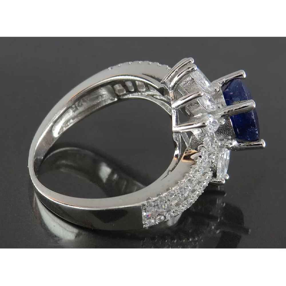 Price and Buy Blue Ruby Engagement Silver Ring Bliss for Women Luxe - Image 4