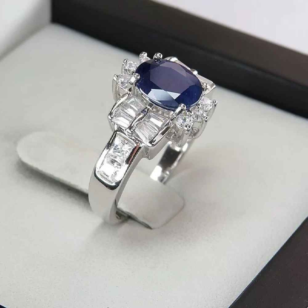 Price and Buy Blue Ruby Engagement Silver Ring Bliss for Women Samira