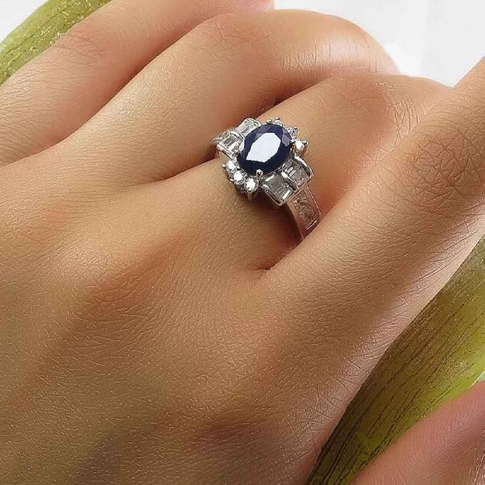 Price and Buy Blue Ruby Engagement Silver Ring Bliss for Women Samira - Image 3