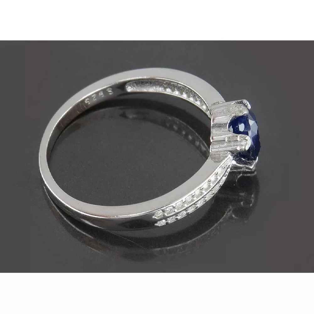 Price and Buy Blue Ruby Engagement Silver Ring Bliss for Women Tabasom - Image 4