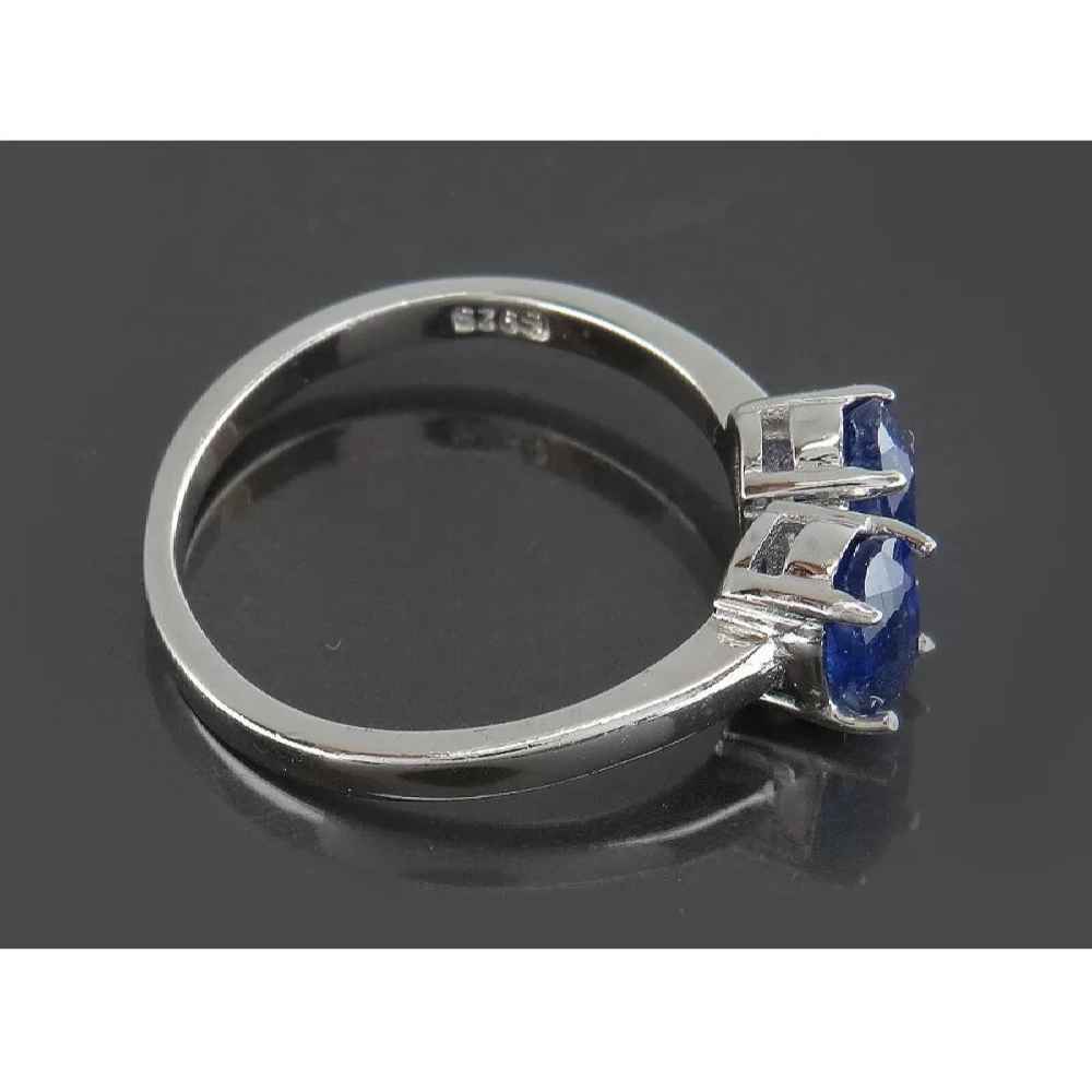 Price and Buy Blue Ruby Engagement Silver Ring Bliss for Women Twins - Image 4