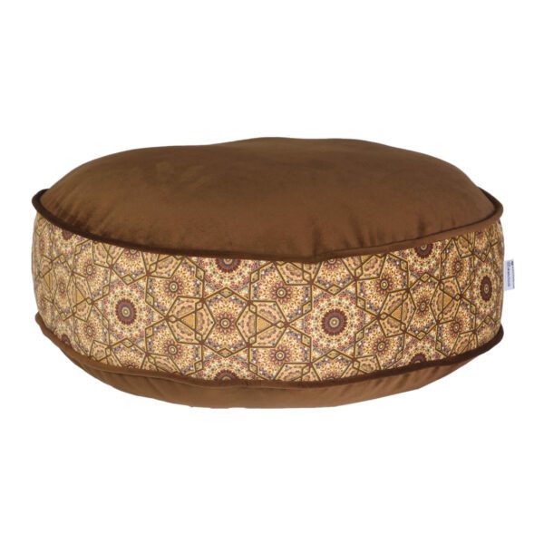 Price and Buy Bohemian Large Round Velvet Pouffe Inspired by Persian Art Brown Yaghma_68fd5e019bb8c.jpeg Price and Buy Bohemian Large Round Velvet Pouffe Inspired by Persian Art Brown Yaghma