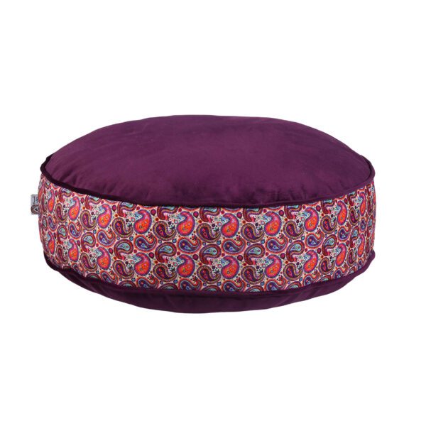 Price and Buy Bohemian Large Round Velvet Pouffe Inspired by Persian Art Purple Paisley_68fd5e3d88196.jpeg Price and Buy Bohemian Large Round Velvet Pouffe Inspired by Persian Art Purple Paisley