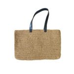 Price and Buy Boho Crochet Raffia Tote with Faux Leather Strap – Unlined & Lightweight