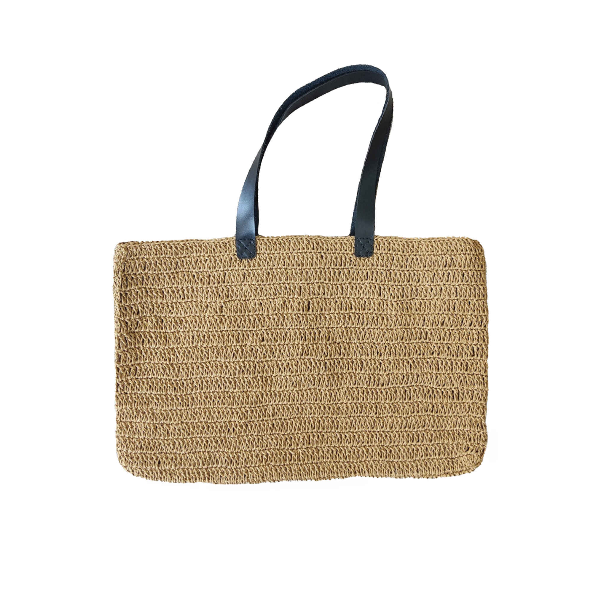 Price and Buy Boho Crochet Raffia Tote with Faux Leather Strap – Unlined & Lightweight_6902b2724b624.jpeg Price and Buy Boho Crochet Raffia Tote with Faux Leather Strap – Unlined & Lightweight - Image 1