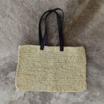 Price and Buy Boho Crochet Raffia Tote with Faux Leather Strap – Unlined & Lightweight - Image 3
