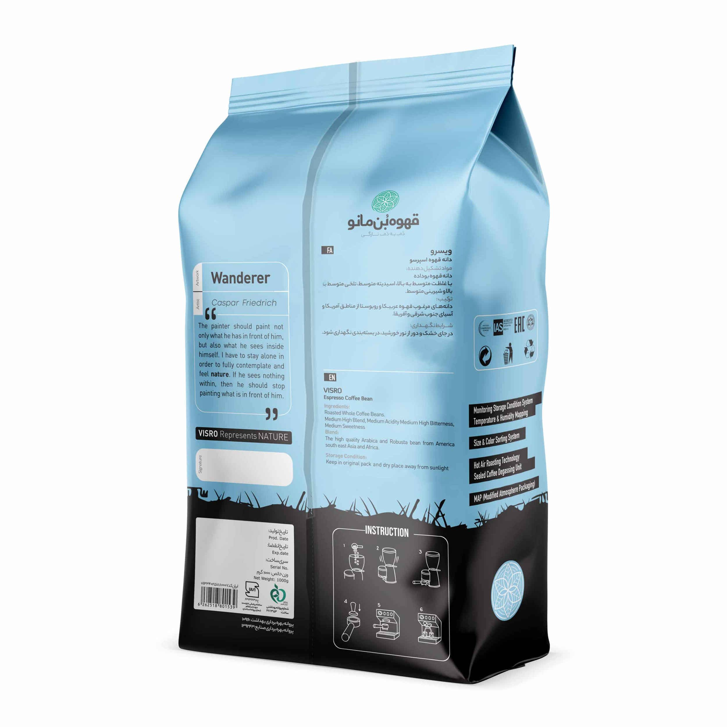 Price and Buy Bonmano Fresh Roasted Whole Coffee Beans Model Visro 1000 gr - Image 3