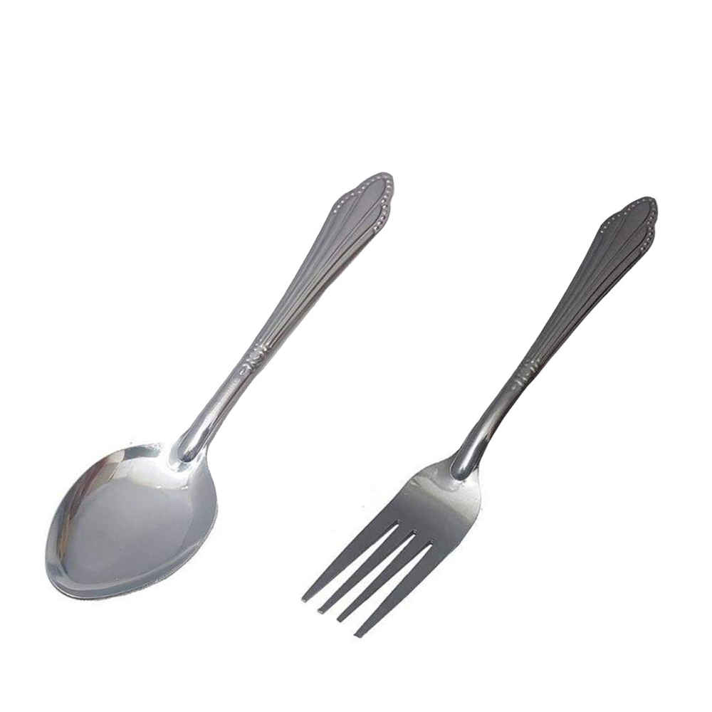 Price and Buy Bordered Spoon and Fork Flatware Set of 12 Shell