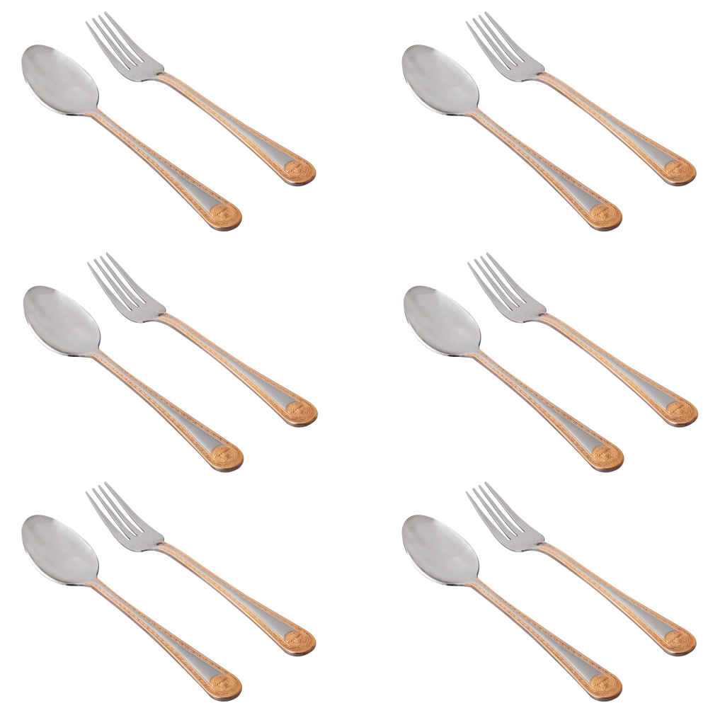 Price and Buy Bordered Spoon and Fork Flatware Set of 12 - Image 5
