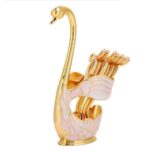 Price and Buy Bowtie Tea Spoon Set, Include 6 Pieces with a Swan Design Spoon Holder