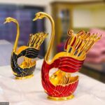 Price and Buy Bowtie Tea Spoon Set, Include 6 Pieces with a Swan Design Spoon Holder - Image 4