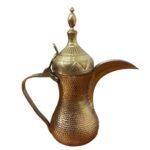 Price and Buy Brass Dallah Coffee Pot for Brewing Qahwa & Arabic Coffee – Model Jannat