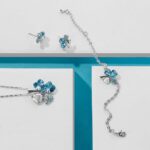 Price and Buy Brass Four Leaf Clover Jewelry Set – Necklace Bracelet Stud Earrings Set for Women - Image 3