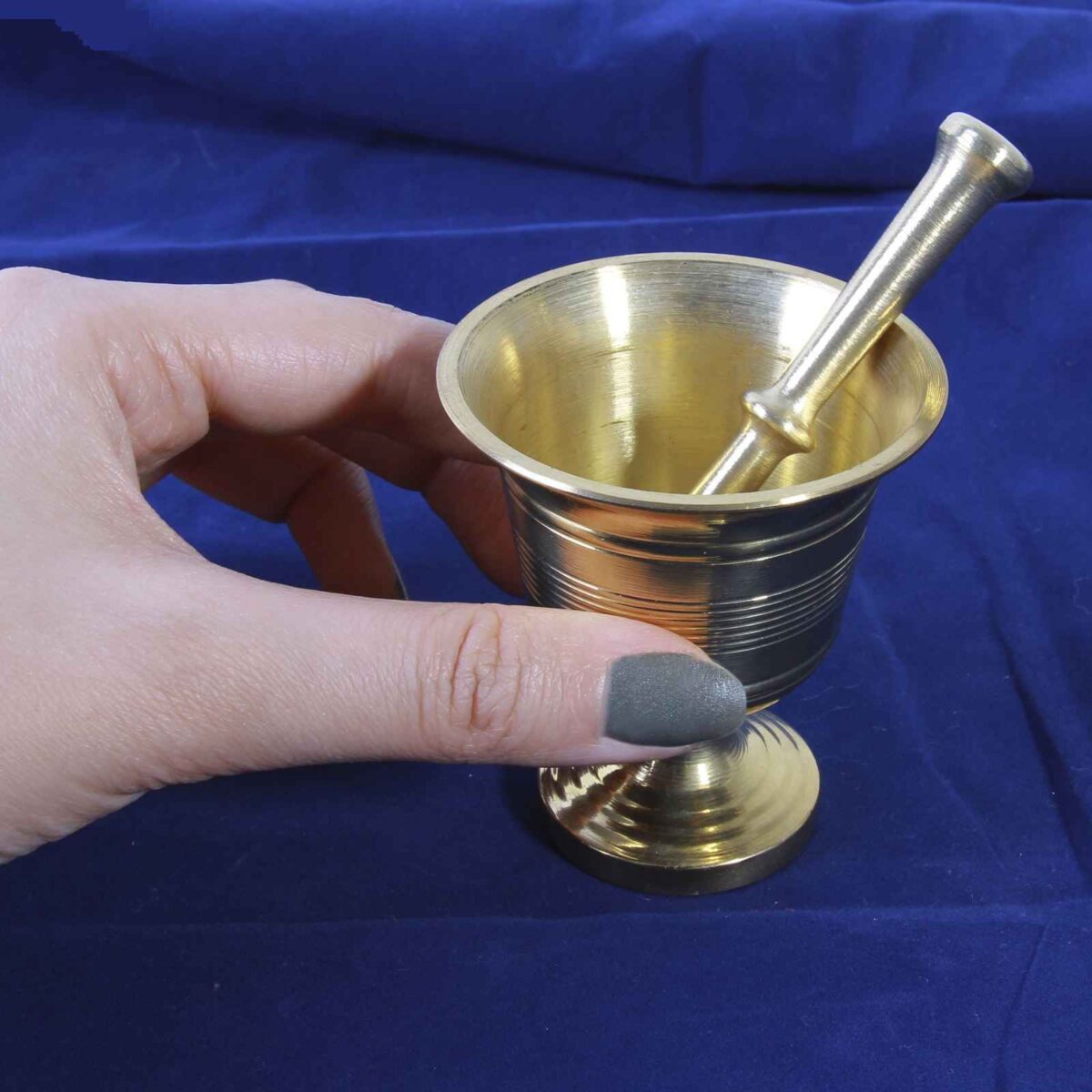 Price and Buy Brass Mortar & Pestle Set Traditional Persian Style Golzari - Image 3