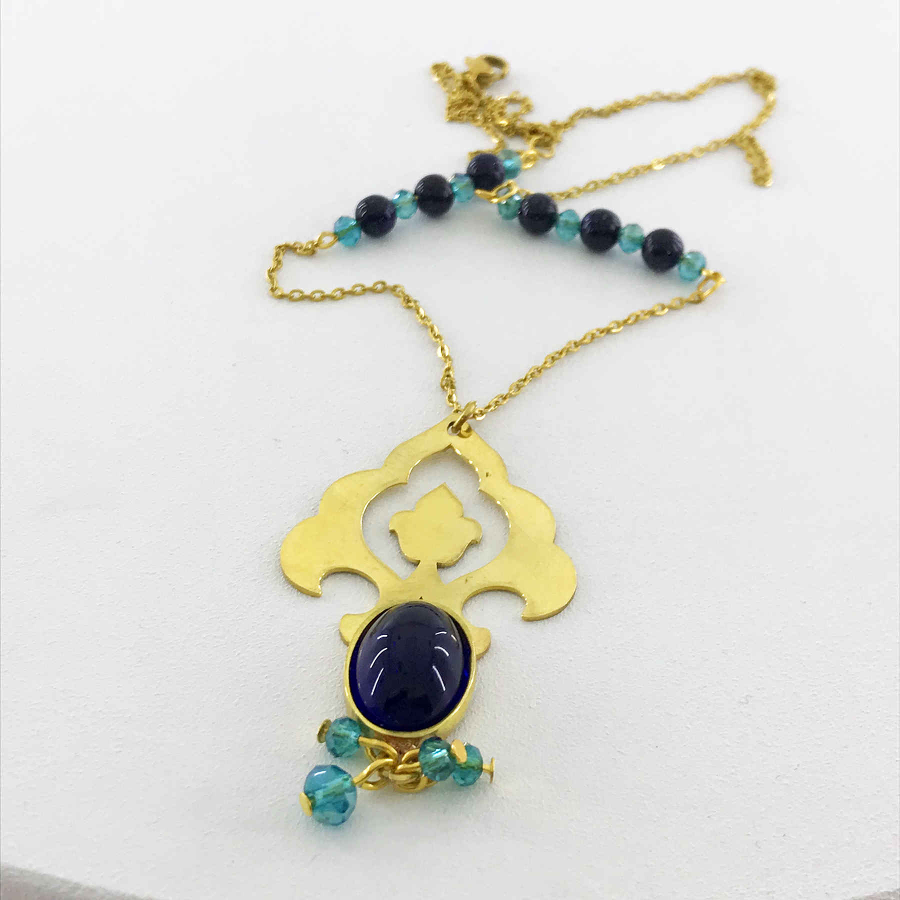 Price and Buy Brass Necklace Persian Traditional Theme for Women with Agate - Image 3