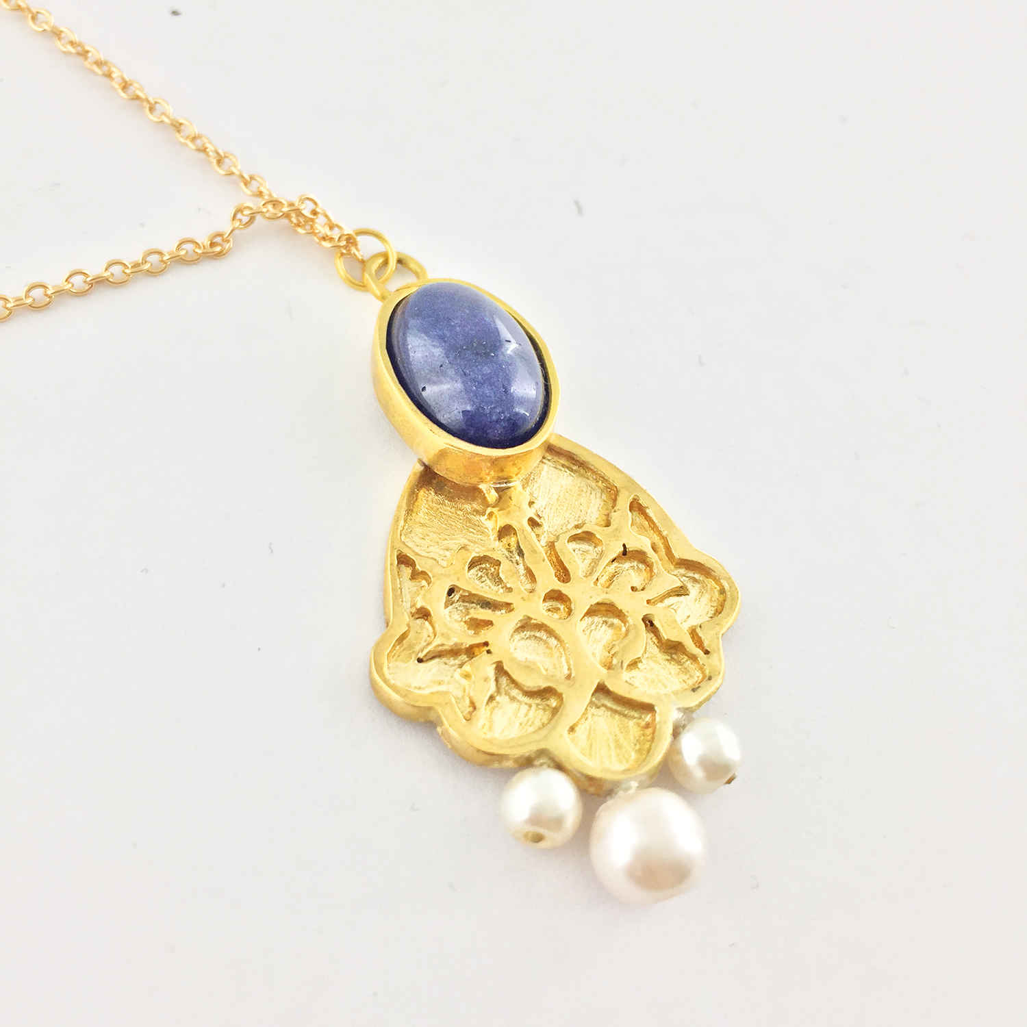 Price and Buy Brass Necklace Persian Traditional Theme for Women with Lapis Lazuli - Image 3