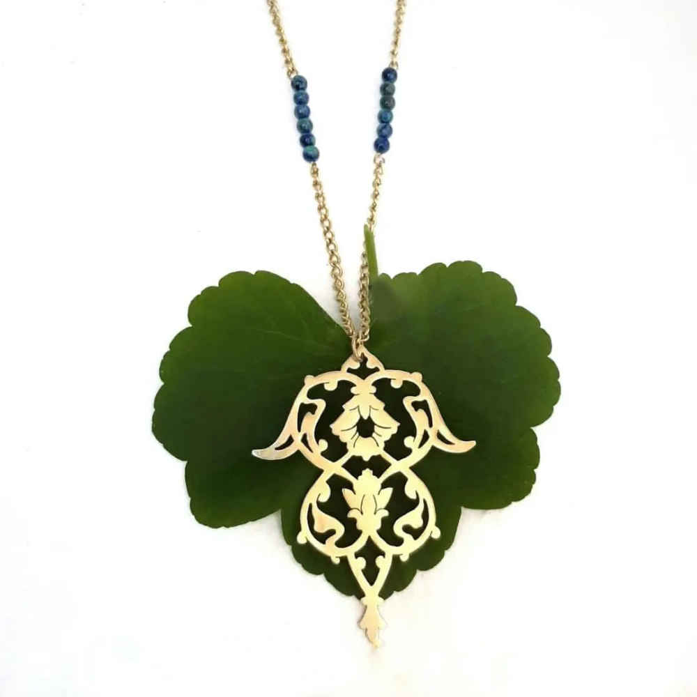 Price and Buy Brass Necklace with Minimalist Persian Inspired Theme Baran
