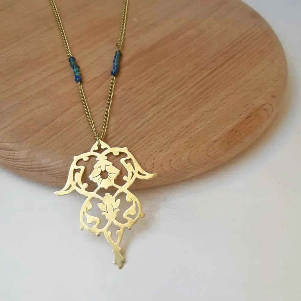 Price and Buy Brass Necklace with Minimalist Persian Inspired Theme Baran - Image 3