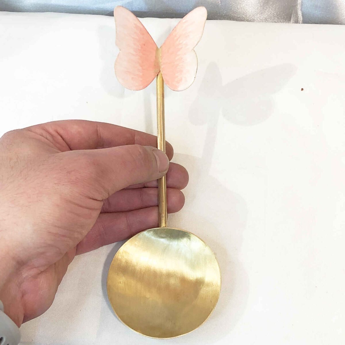 Price and Buy Brass Nut Serving Spoon Butterfly Design - Image 3