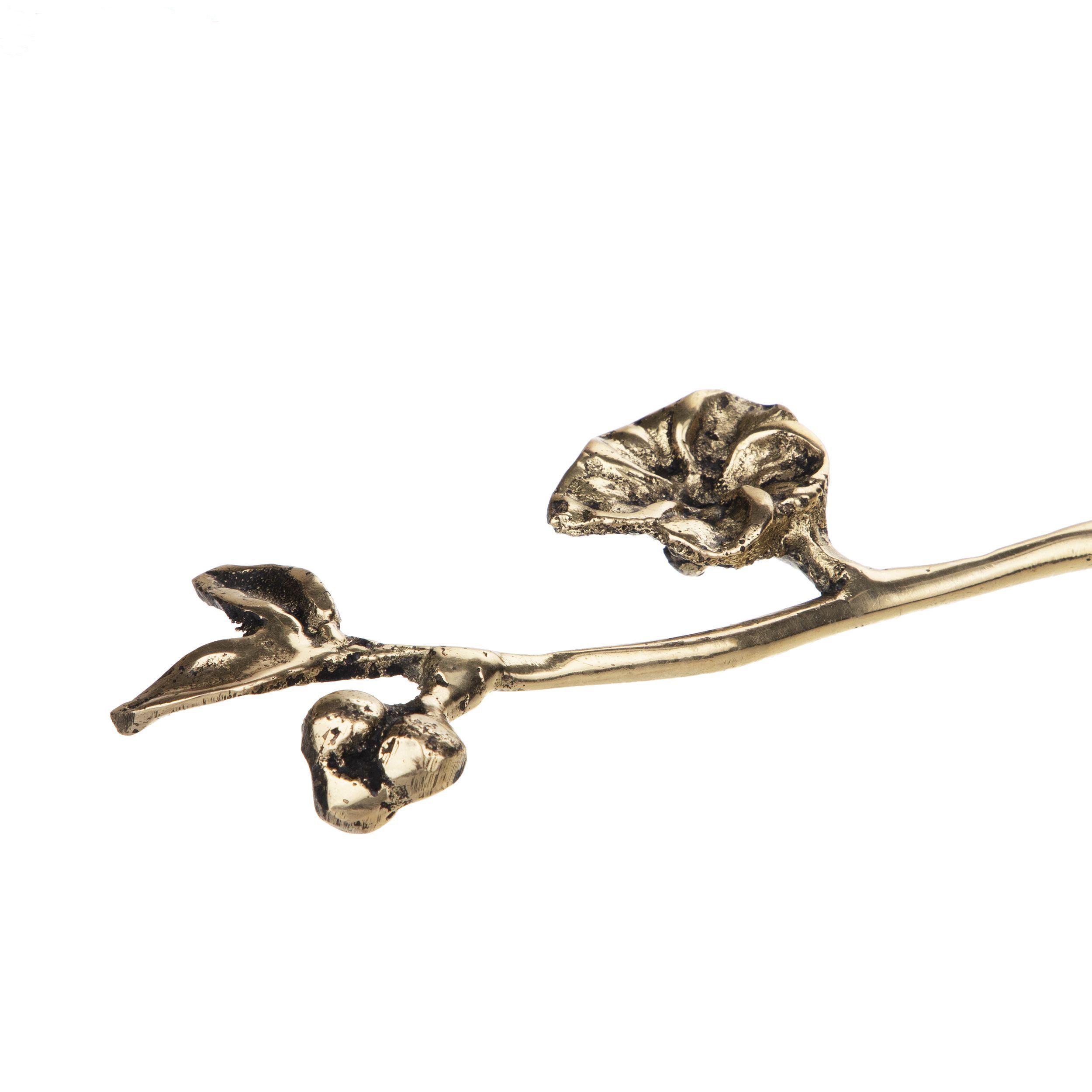 Price and Buy Brass Nut Serving Spoon Floral Design - Image 3