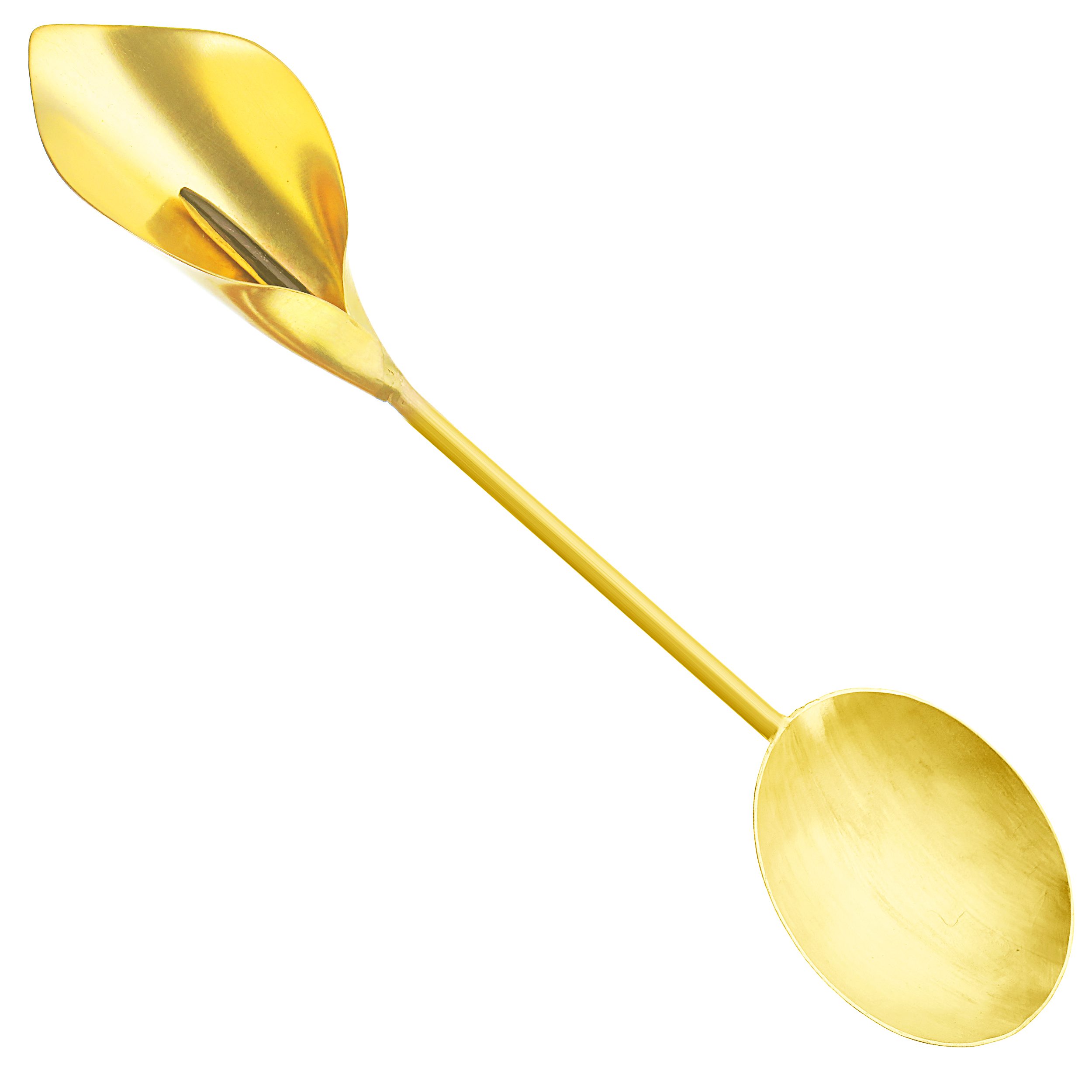 Price and Buy Brass Nut Serving Spoon Flower Design in Golden