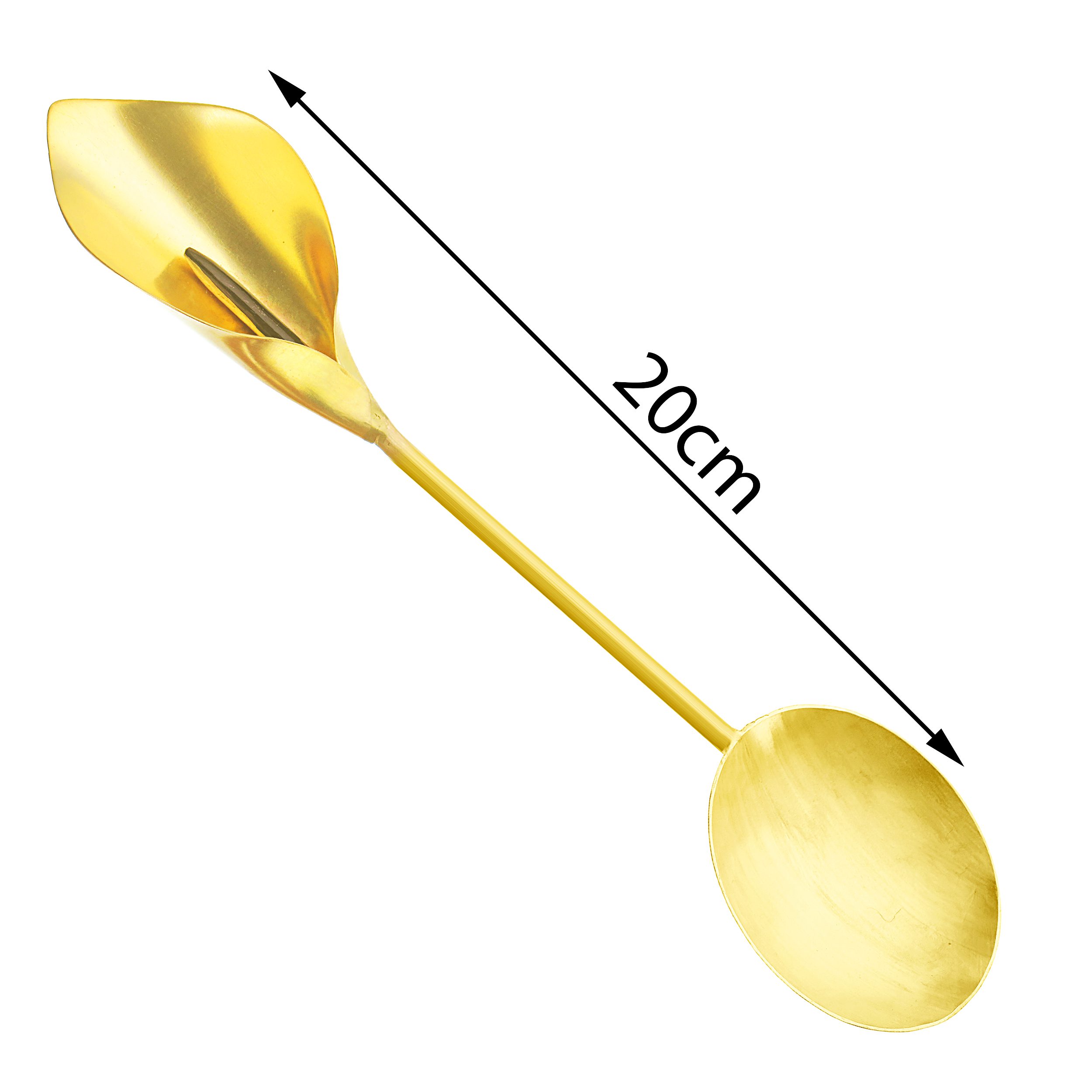 Price and Buy Brass Nut Serving Spoon Flower Design in Golden - Image 3