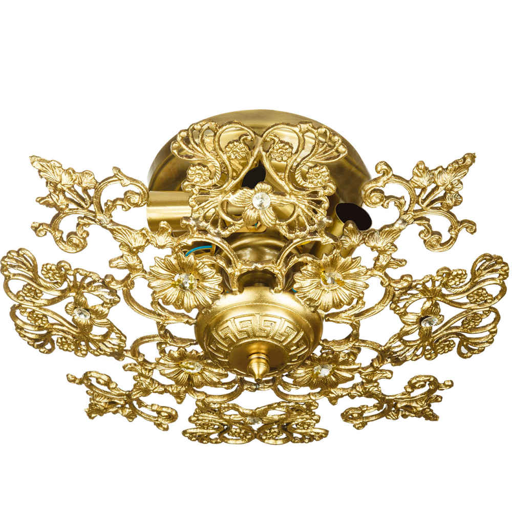 Price and Buy Brass Semi-flush Chandelier Florentine and Vintage Style Aysan_68fcd2a6349fc.jpeg Price and Buy Brass Semi-flush Chandelier Florentine and Vintage Style Aysan - Image 1