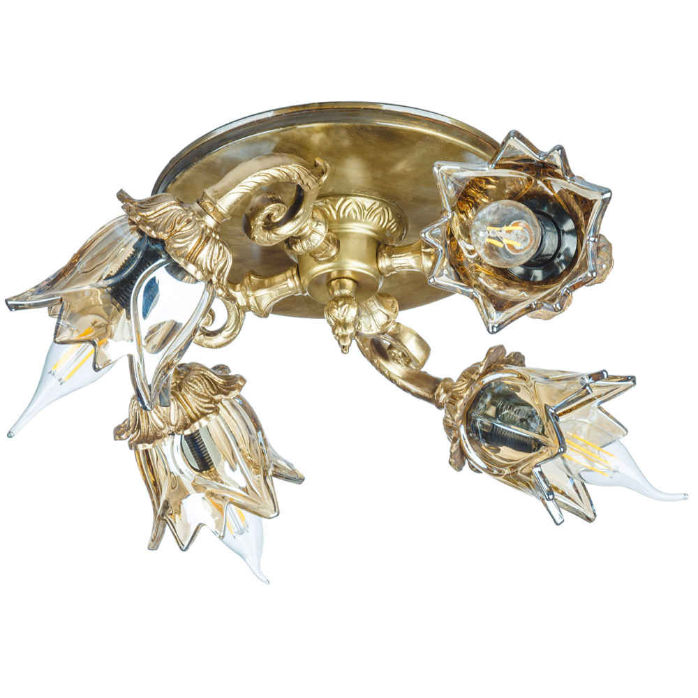 Price and Buy Brass Semi-flush Chandelier Florentine and Vintage Style Matin_68fcd2803ce3c.jpeg Price and Buy Brass Semi-flush Chandelier Florentine and Vintage Style Matin - Image 1