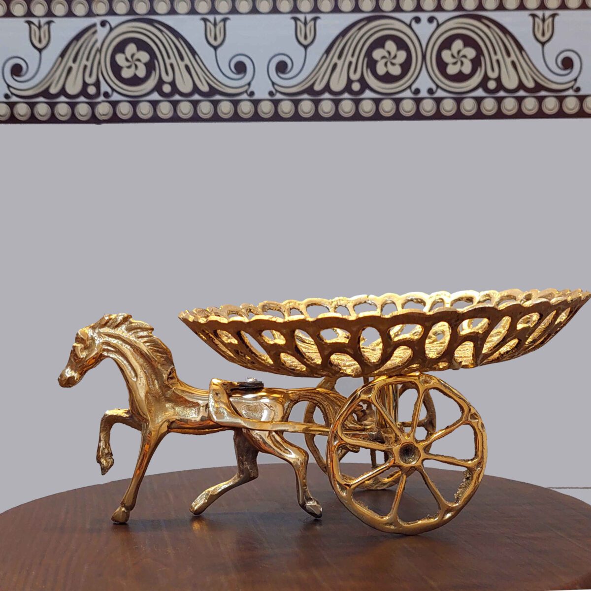Price and Buy Brass Serving Stand for Fruit & Sweet Traditional Horse Design - Image 3