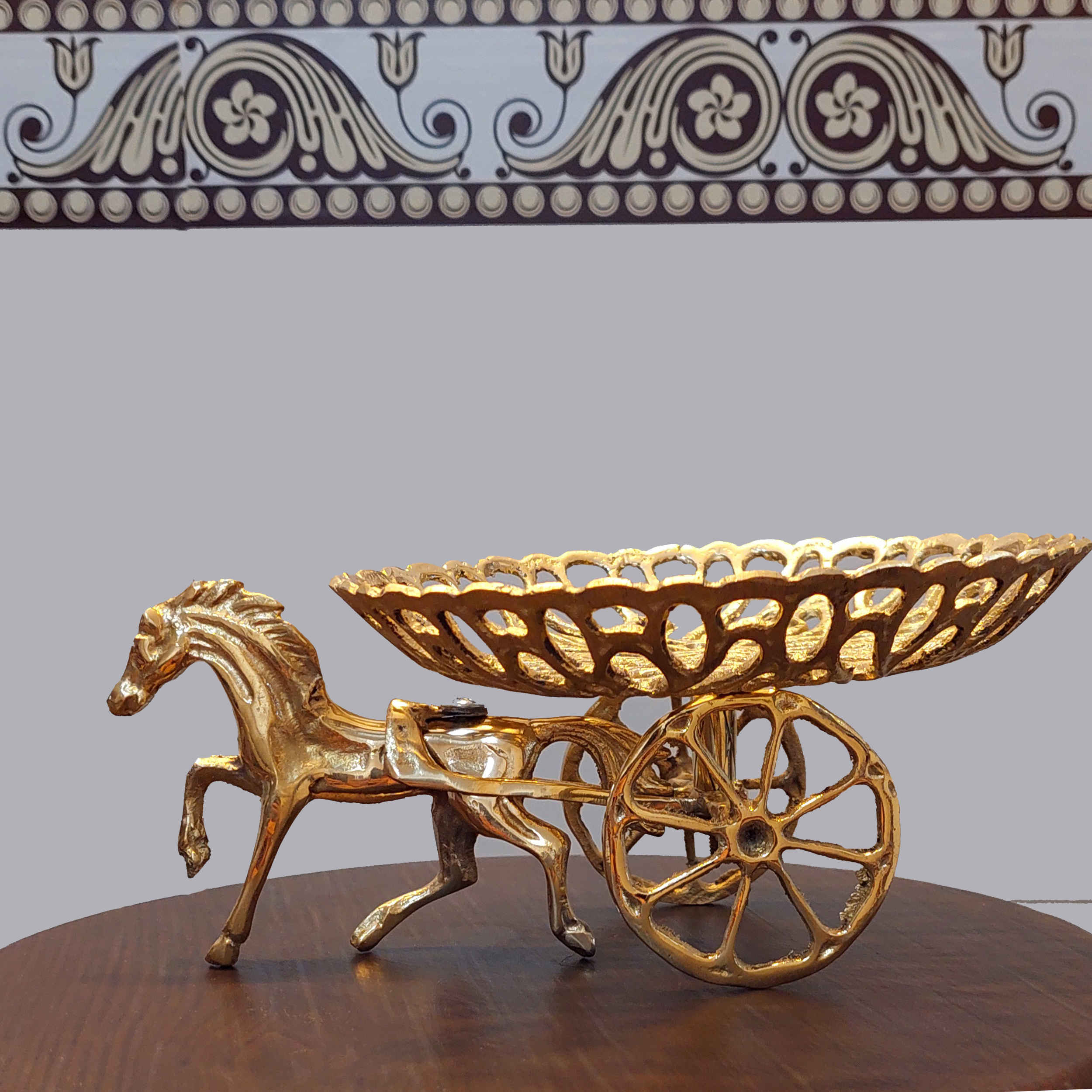 Price and Buy Brass Serving Stand for Fruit & Sweet Traditional Horse Design - Image 3