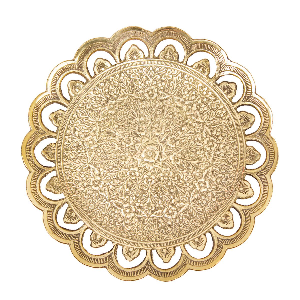 Price and Buy Brass Serving Stand Traditional Engraved with Base - Image 3