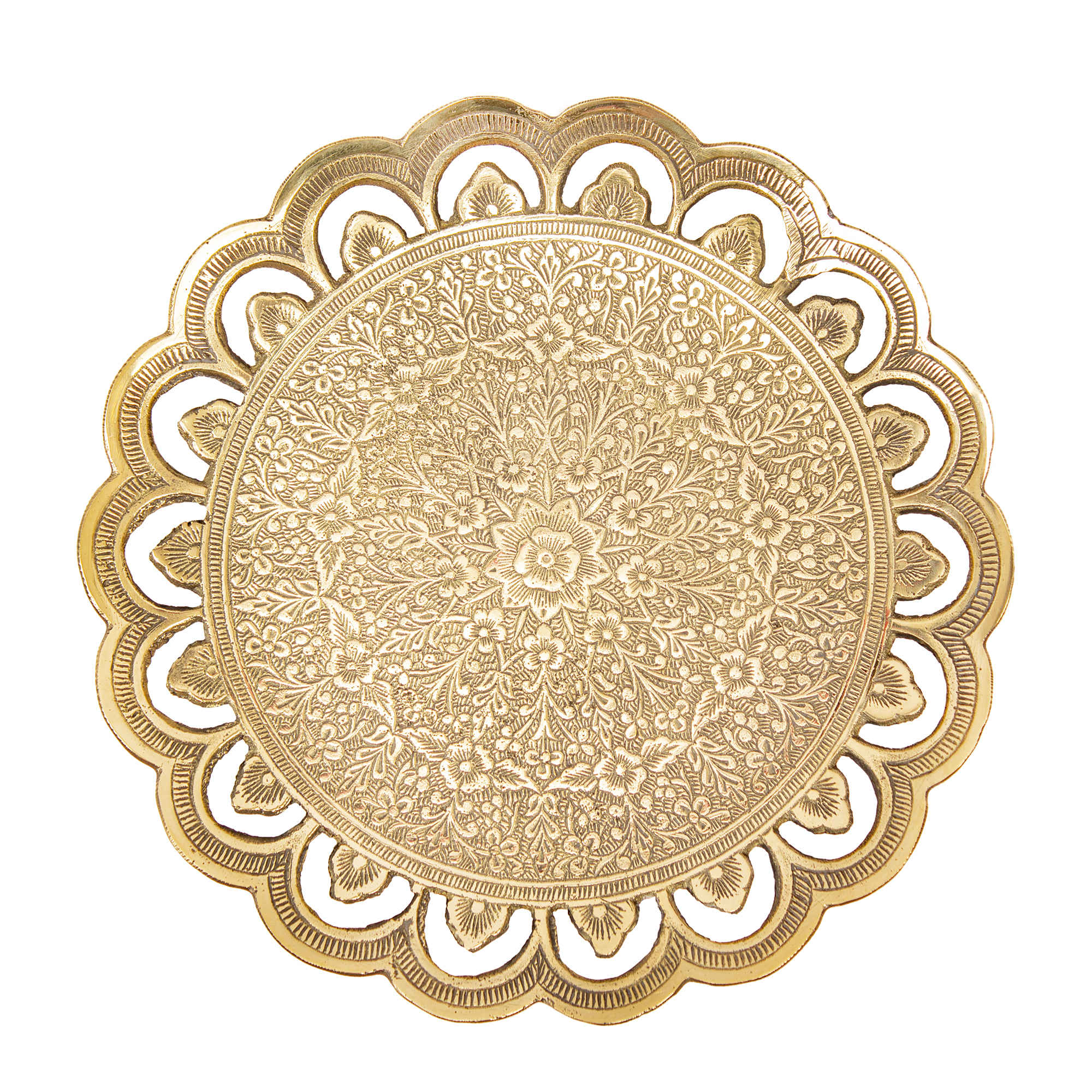 Price and Buy Brass Serving Stand Traditional Engraved with Base - Image 3
