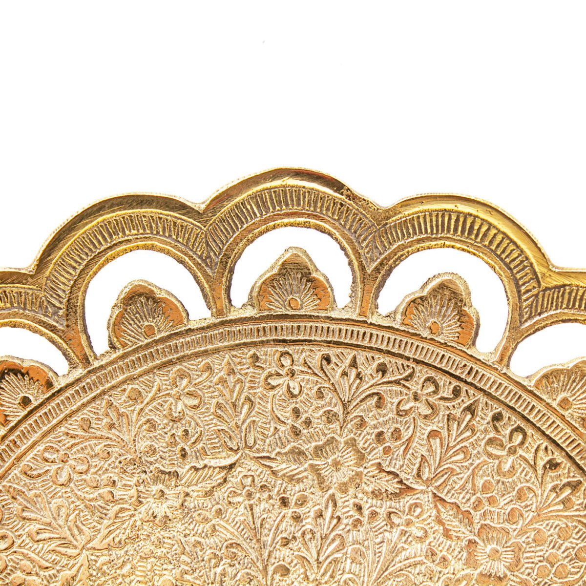 Price and Buy Brass Serving Stand Traditional Engraved with Base - Image 5