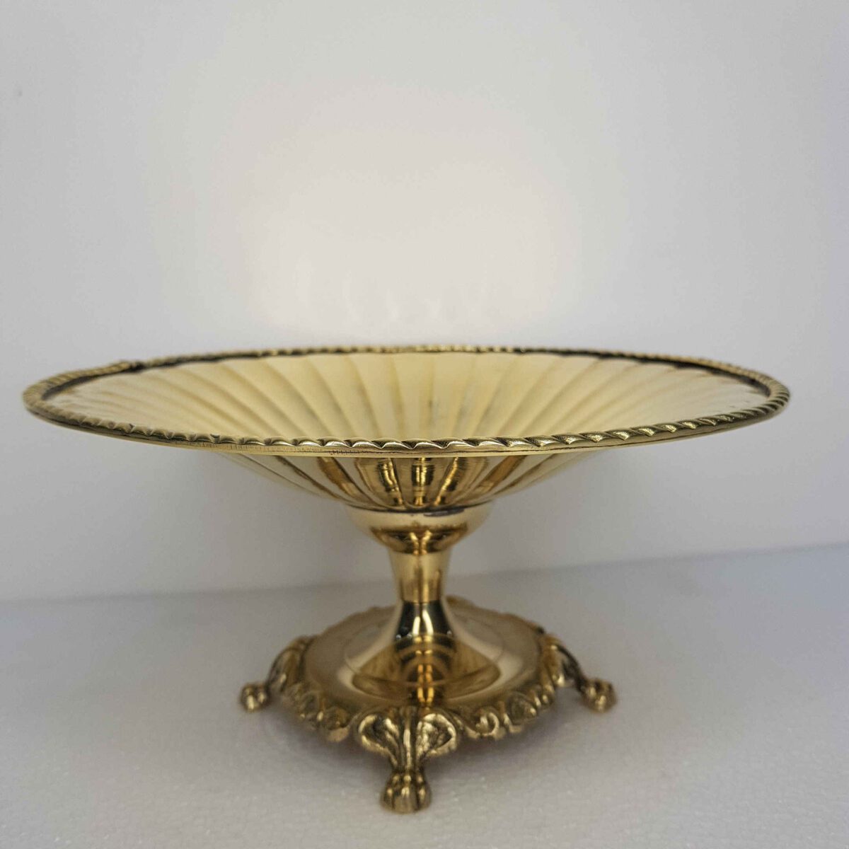 Price and Buy Brass Serving Stand Traditional Style Hammered with Base - Image 3