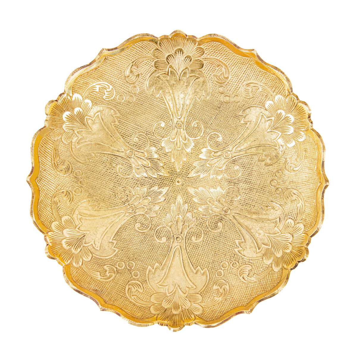 Price and Buy Brass Serving Stand with Intricate Floral Engraving Elegance - Image 5