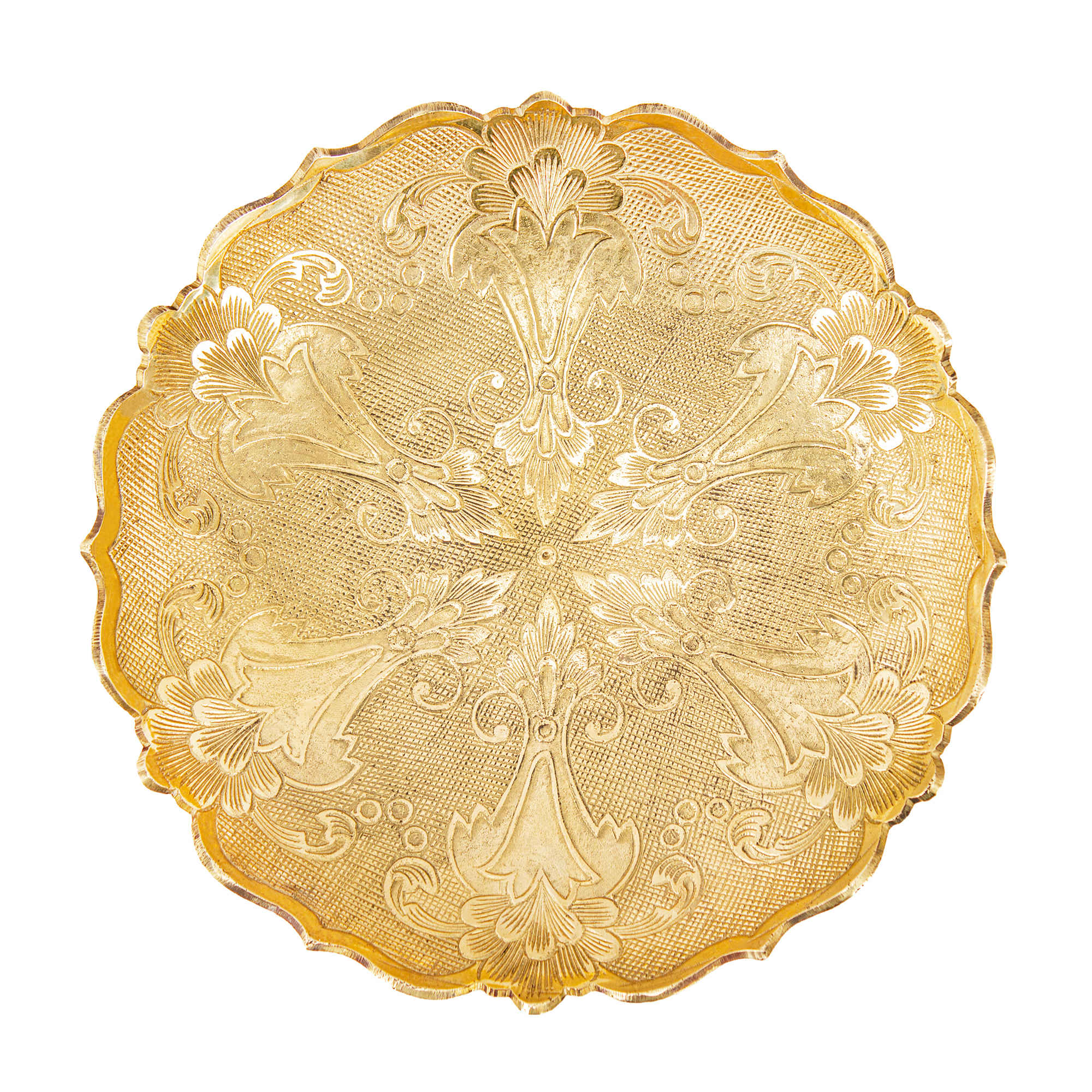 Price and Buy Brass Serving Stand with Intricate Floral Engraving Elegance - Image 5
