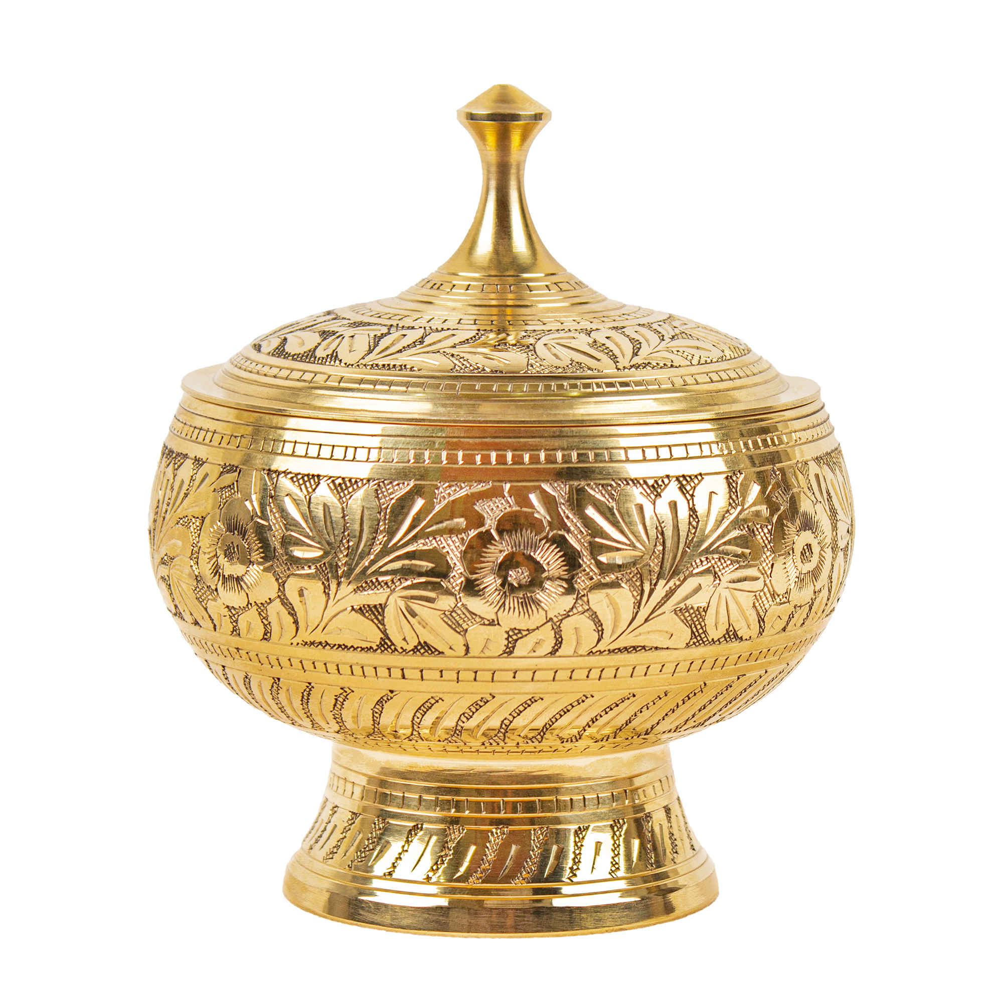 Price and Buy Brass Sugar Bowl with Lid Floral