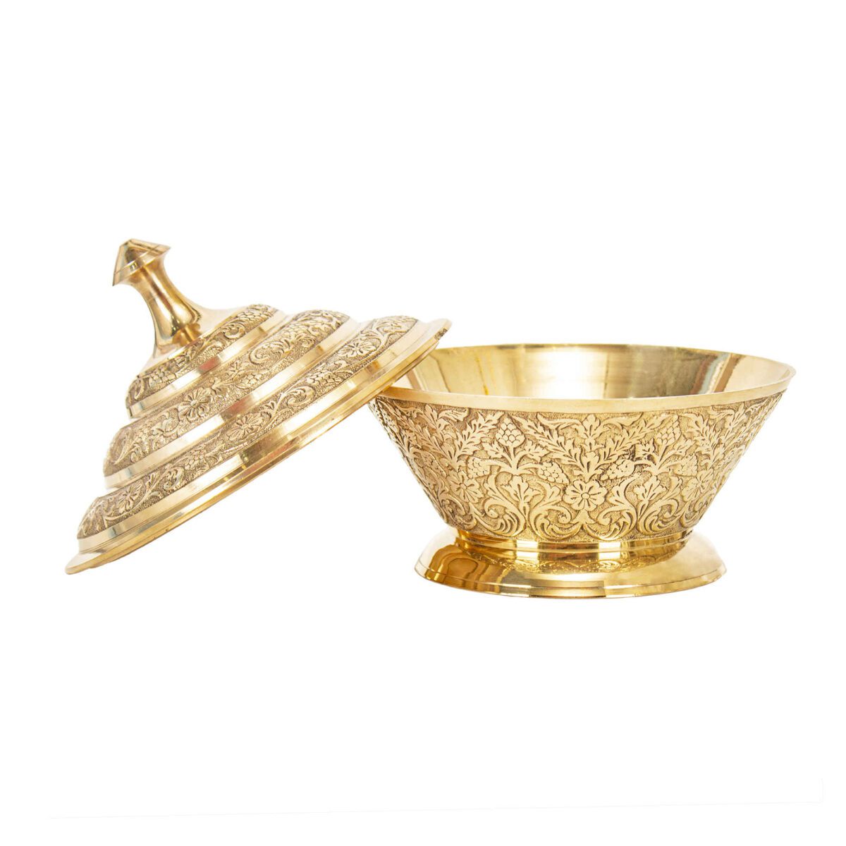 Price and Buy Brass Sugar Bowl with Lid Intricate - Image 3