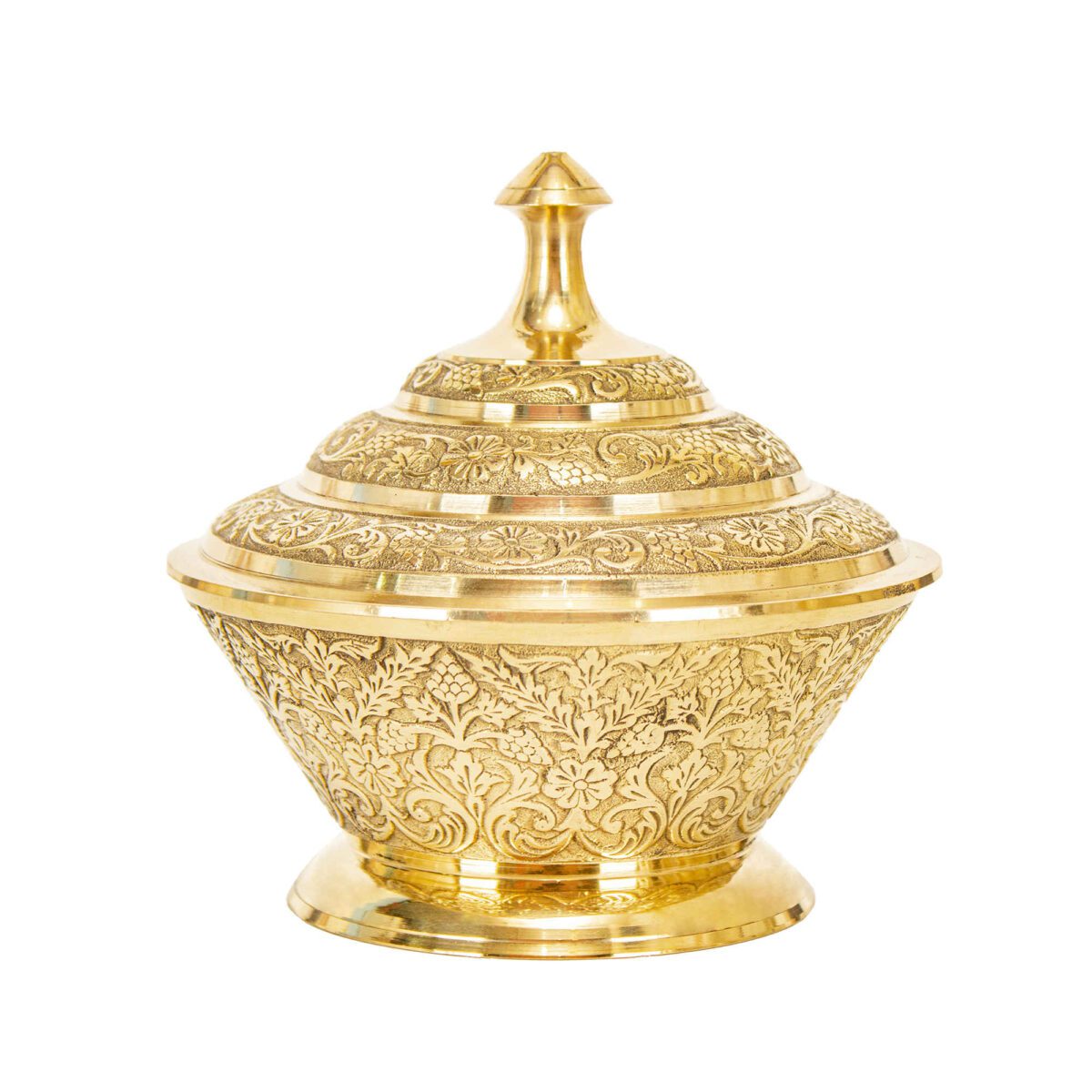 Price and Buy Brass Sugar Bowl with Lid Intricate - Image 5