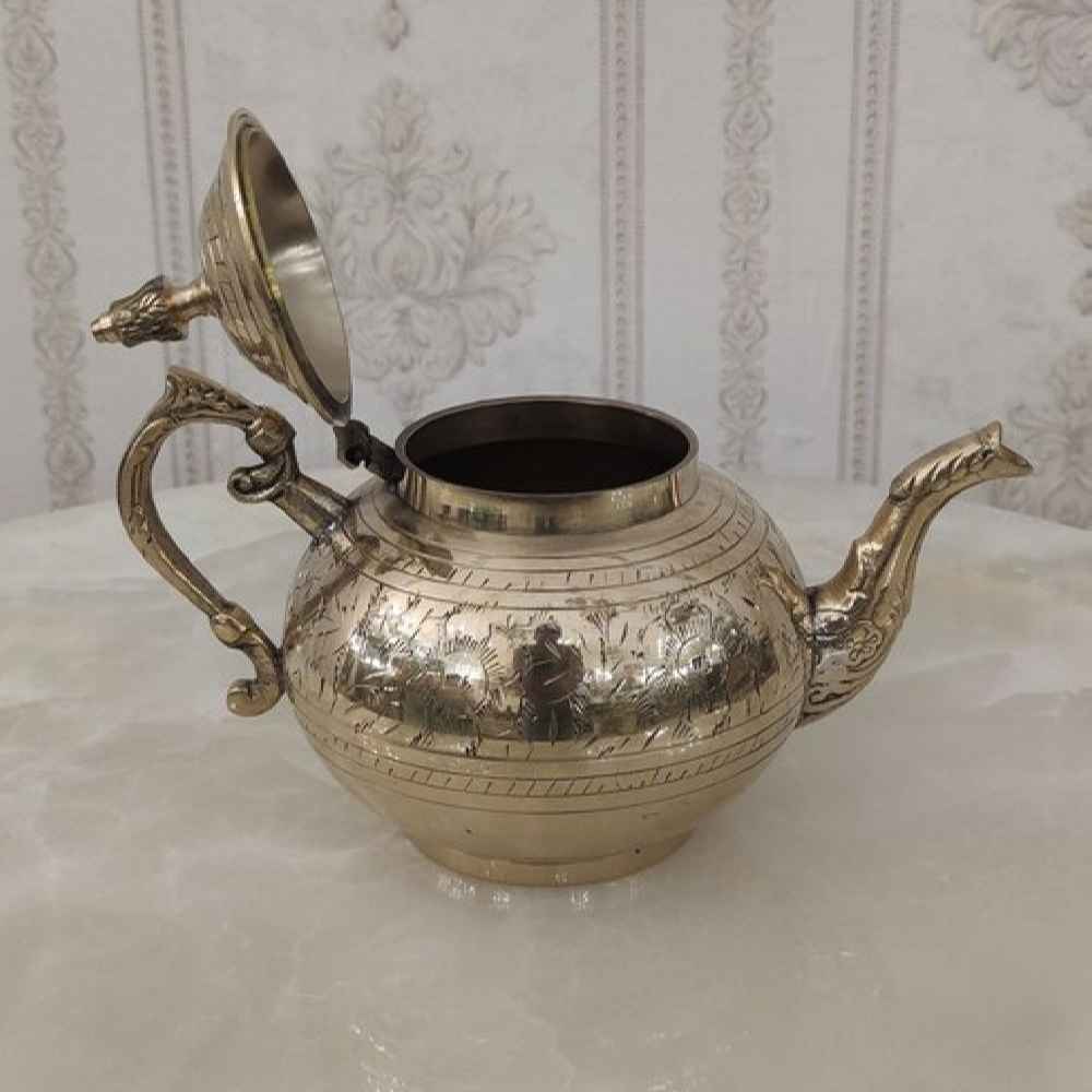 Price and Buy Brass Teapot Hand-Engraved with Elegant Etched Design Bahar - Image 3